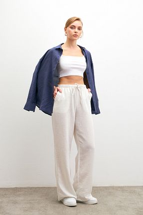 شلوار سفید زنانه ویسکون Yefrastore - کد 904718538