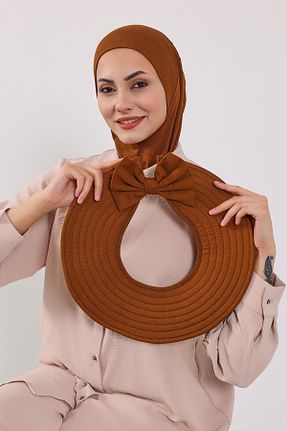 کلاه شنای حجاب نارنجی زنانه Aisha