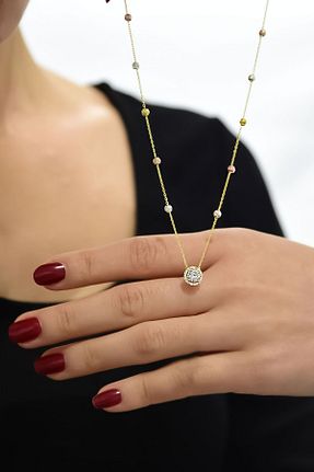 گردنبند نقره طلائی زنانه 925 عیار Papatya Silver - کد 372858132