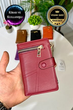کیف پول زرشکی زنانه سایز متوسط CüzCan - کد 904717457