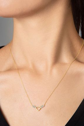 گردنبند نقره طلائی زنانه 925 عیار Papatya Silver - کد 48600703