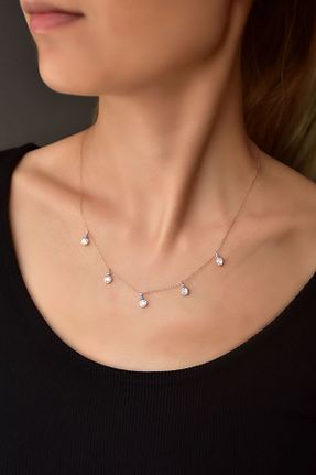 گردنبند نقره صورتی زنانه 925 عیار Papatya Silver - کد 284051623