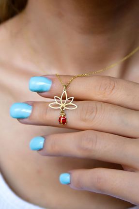 گردنبند نقره طلائی زنانه 925 عیار Papatya Silver - کد 150434036