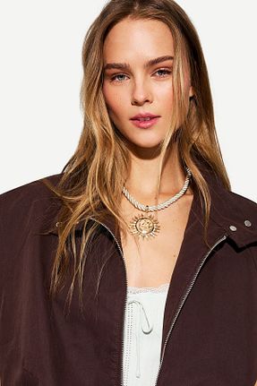 گردنبند جواهر طلائی زنانه برنجی Bershka - کد 904777775