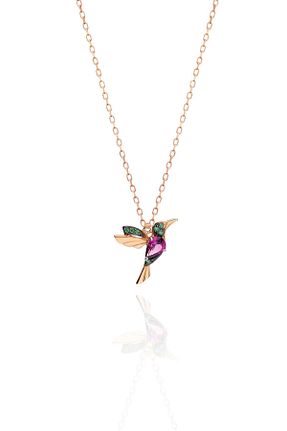 گردنبند نقره صورتی زنانه 925 عیار Papatya Silver - کد 151653338