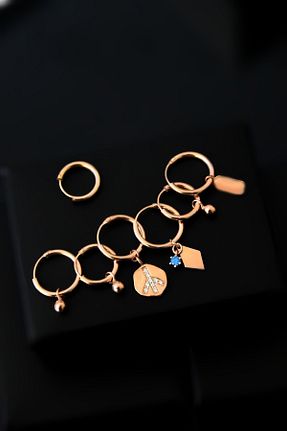 گوشواره نقره صورتی زنانه 925 عیار Papatya Silver - کد 139985445