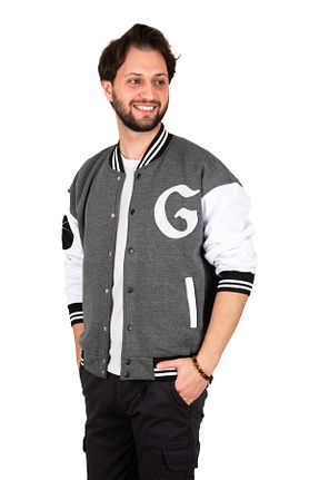 کت طوسی مردانه اورسایز Rizz up - کد 904814137