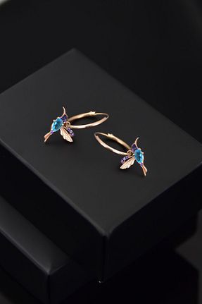 گوشواره نقره صورتی زنانه 925 عیار Papatya Silver - کد 163641702