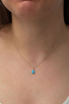 گردنبند نقره طلائی زنانه 925 عیار Papatya Silver - کد 43883080