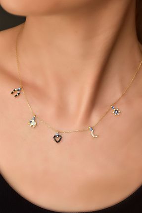 گردنبند نقره طلائی زنانه 925 عیار Papatya Silver - کد 284035398