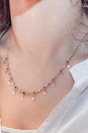 گردنبند نقره طلائی زنانه 925 عیار Papatya Silver - کد 31123880