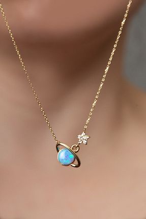 گردنبند نقره طلائی زنانه 925 عیار Papatya Silver - کد 78900409