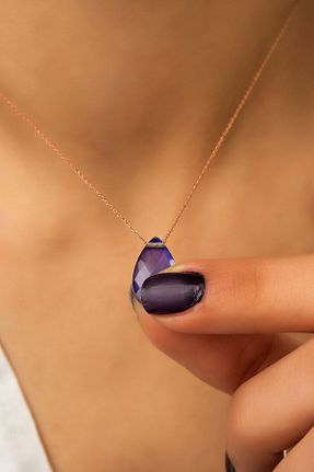 گردنبند نقره بنفش زنانه 925 عیار Papatya Silver - کد 31123853