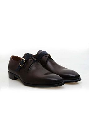 کفش کلاسیک قهوه ای مردانه چرم خالص Butik - کد 904833711