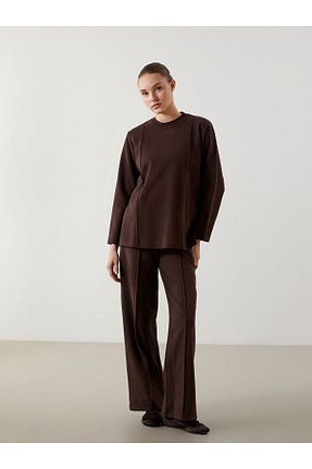 شلوار قهوه ای زنانه پاچه گشاد LC Waikiki - کد 920881374
