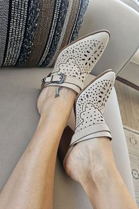 دمپائی بژ زنانه پاشنه تخت Topukla Footwear - کد 904813254