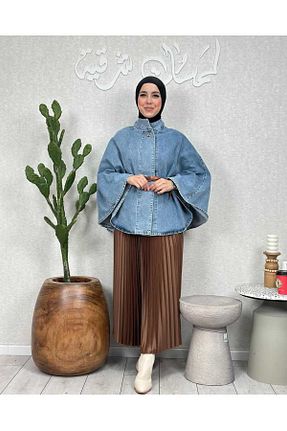 پانچو طوسی زنانه پنبه ای Zümrüt - کد 904830238