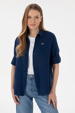 پیراهن سرمه ای زنانه یقه ایستاده U.S. Polo Assn. - کد 905064573