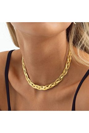 گردنبند استیل ( فولاد ) طلائی زنانه روکش طلا neslyaccessories - کد 843950033
