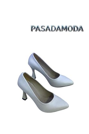 کفش پاشنه بلند کلاسیک سفید زنانه چرم مصنوعی PASADAMODA - کد 904898587