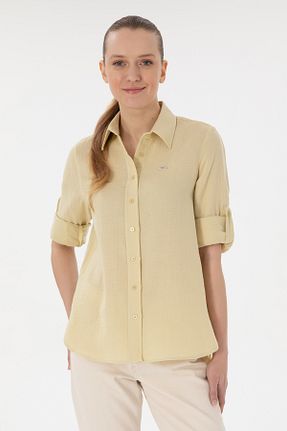 پیراهن خاکی زنانه یقه ایستاده U.S. Polo Assn. - کد 904898896