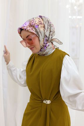 روسری طوسی İpek Tivil SİLKHOMEE - کد 905066601
