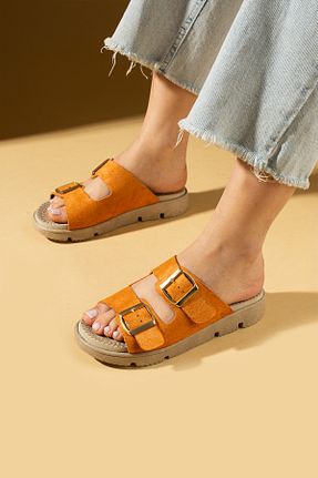 دمپائی نارنجی زنانه نبوک Pembe Potin - کد 906207672