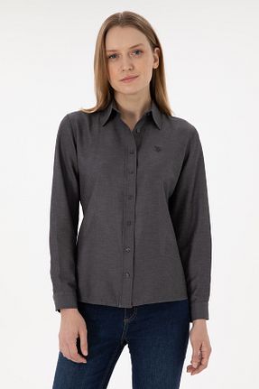پیراهن طوسی زنانه یقه پیراهنی U.S. Polo Assn. - کد 859886442