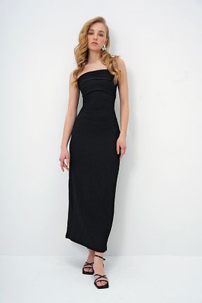 لباس مشکی زنانه بافتنی Trend Alaçatı Stili - کد 891517736