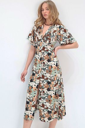 لباس خاکی زنانه بافتنی Trend Alaçatı Stili - کد 903022343