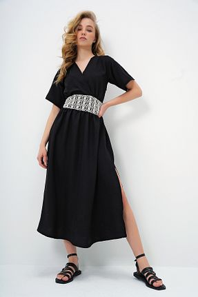 لباس مشکی زنانه بافتنی Trend Alaçatı Stili - کد 903022432