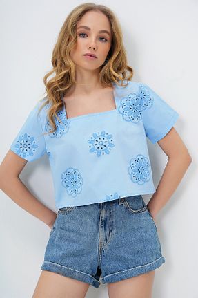 بلوز بژ زنانه ساده Trend Alaçatı Stili - کد 903472066