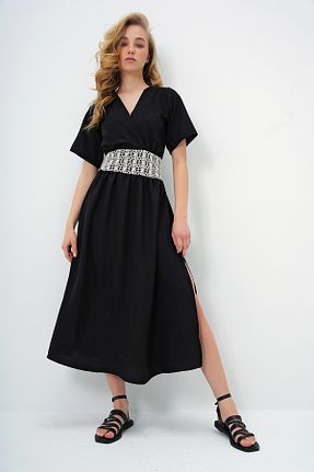 لباس مشکی زنانه بافتنی Trend Alaçatı Stili - کد 903022432