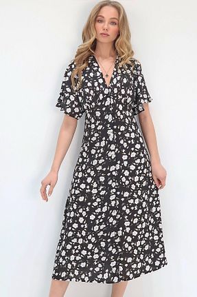 لباس مشکی زنانه بافتنی Trend Alaçatı Stili - کد 903022345