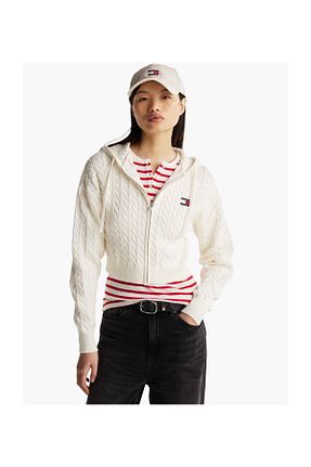 پلیور سفید زنانه ساده Tommy Hilfiger - کد 889677562