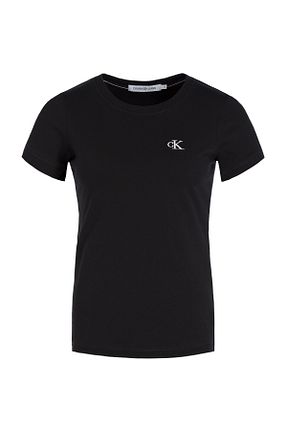 تیشرت مشکی زنانه اسلیم فیت Calvin Klein - کد 36869826