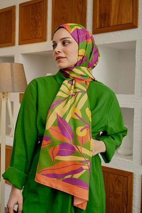 شال سبز زنانه پنبه پلی استر AFVENTE - کد 816377218
