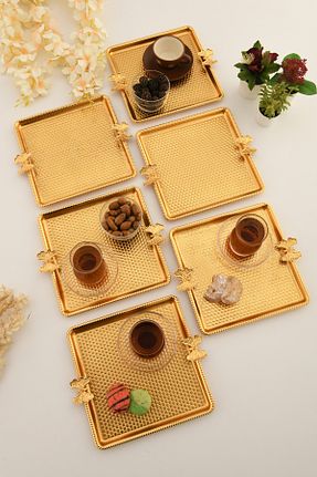 سینی زرد فلزی AKSESUAR EVRENİ - کد 902969202
