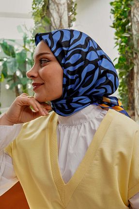 روسری آبی پنبه پلی استر AFVENTE - کد 816132540