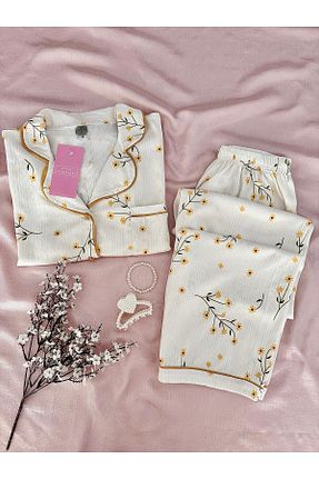 ست لباس راحتی زرد زنانه گلدار MH Moony Homewears - کد 902965230