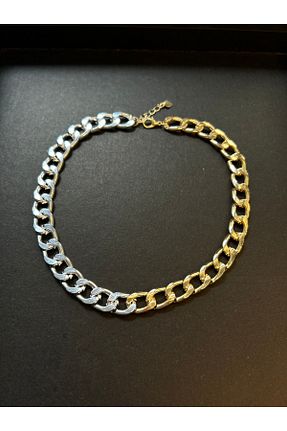 گردنبند استیل ( فولاد ) طلائی زنانه زنجیر pop up store - کد 48585495