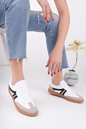 کفش اسنیکر سفید زنانه بند دار pasyone - کد 902971889