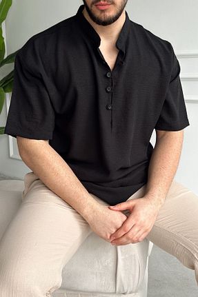 پیراهن مشکی مردانه اورسایز Livio Ferri - کد 902971506
