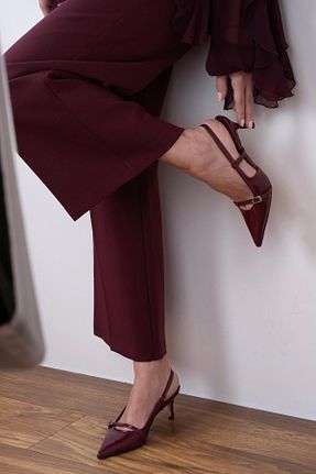 کفش پاشنه بلند کلاسیک زرشکی زنانه چرم لاکی sovrana - کد 829906812