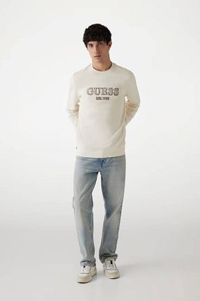 سوئیشرت سفید مردانه Slogan Guess - کد 903005989