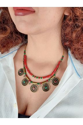 گردنبند جواهر متالیک زنانه برنجی embaaksesuar - کد 124816985