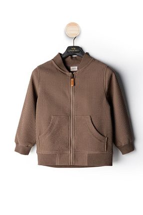 ست بالاتنه و پائین تنه قهوه ای بچه گانه بافتنی Magu - کد 903006652