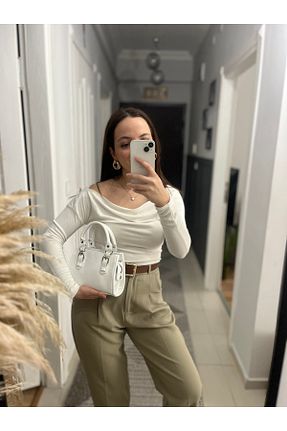 کیف دوشی سفید زنانه چرم مصنوعی hill bag - کد 903023794