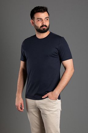 تیشرت سرمه ای مردانه اسلیم فیت ZEKİ ÖZER - کد 903025079
