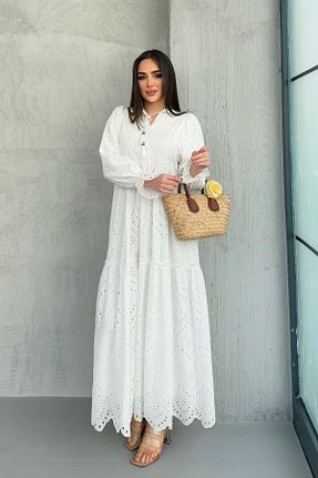 لباس حجاب سفید زنانه اورسایز ASEDE - کد 904216252